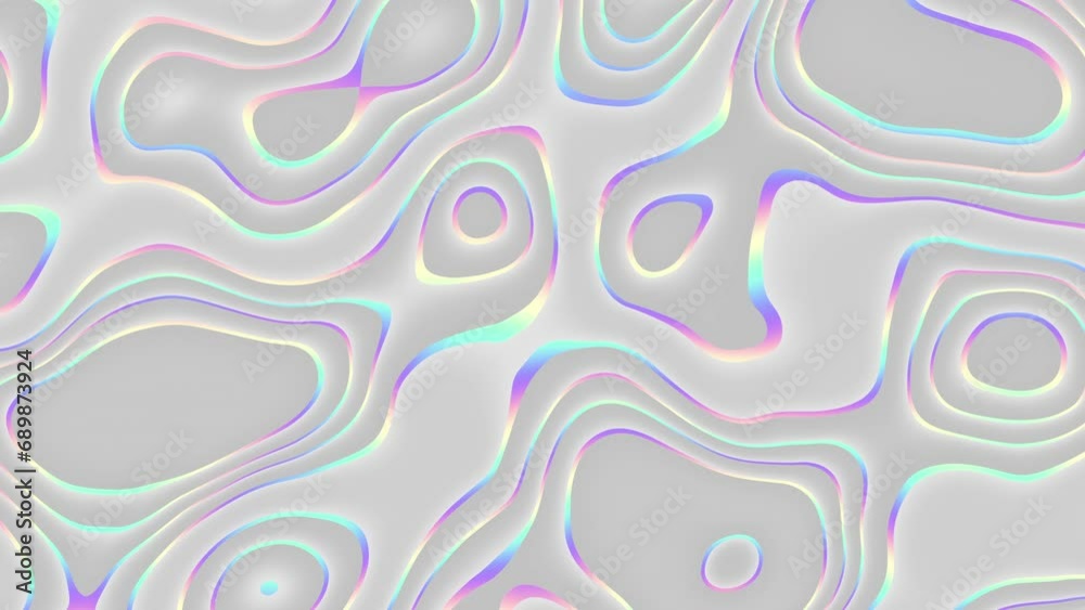 Poster Beautiful abstract wavy lines technology backdrop wave digital effect particles. Seamless Loop 4k