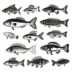 set of fish illustration