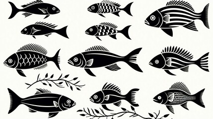 set of fish illustration