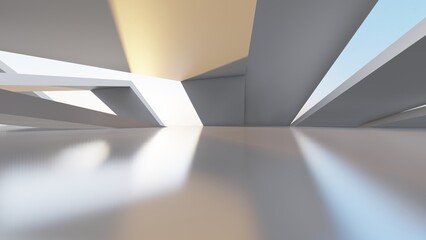 Architecture interior background geometric pattern of design 3d render