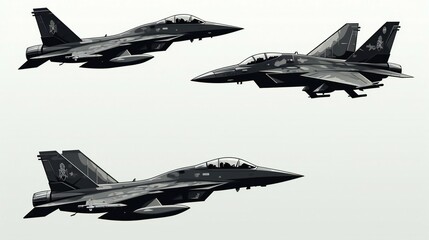 Fototapeta na wymiar set of the fighter jet