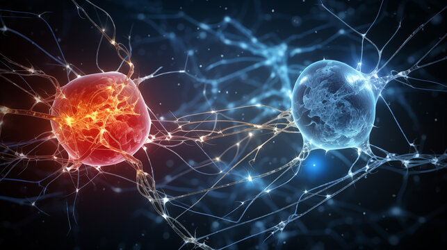 neurons or nerve cells making fast links