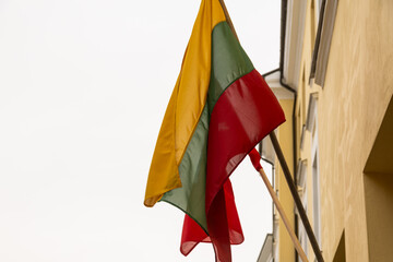 Flag of Lithuania flying in the wind