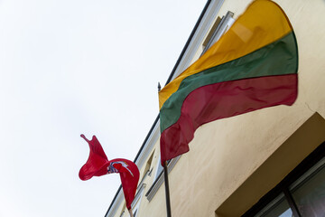 Flag of Lithuania flying in the wind