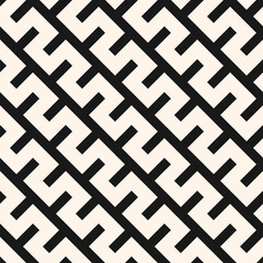 Seamless abstract geometric pattern: simple black and white zigzag line texture. Diagonal stripe design, snake lines ornament. Vector monochrome background. Repeat design for decor, print, textile