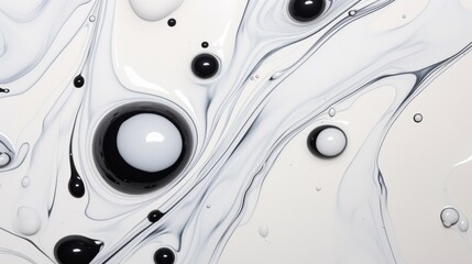 White Marble with Obsidian Horizontal Background. Abstract stone texture backdrop with water drops. Bright natural material Surface. AI Generated Photorealistic Illustration.