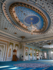 Hazrati Imam Mosque interior dome, mihrab, qibla and minbar, Tashkent,