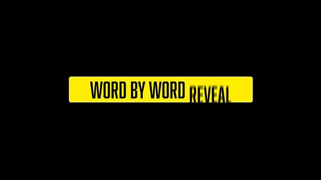 Word by Word Simple Lower Third Title Reveal