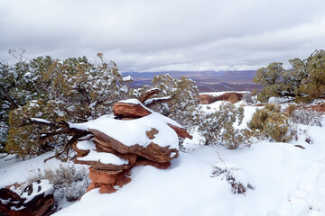 Colorful landscapes at Canyonlands National Park in winter, Moab, Utah
