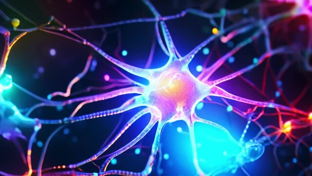 An image of neurons responsible for motor function, such as neurons in the motor cortex. Generative AI