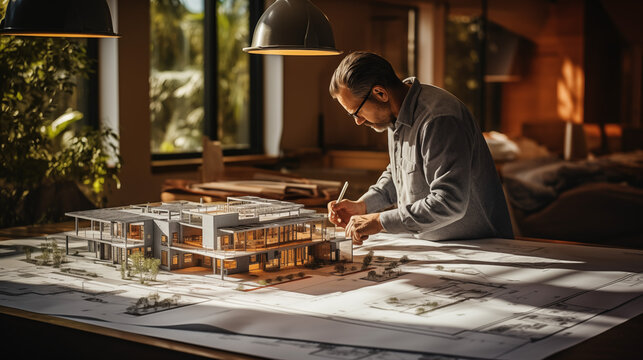 cr&eacute;ation par un architecte de la maison &eacute;cologique du futur g&eacute;n&eacute;r&eacute; par IA