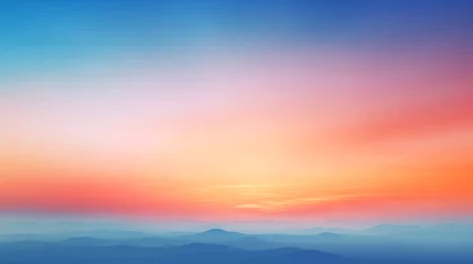 Wallpaper murals Dawn Abstract gradient sunrise in the sky with cloud and blue mix orange natural background.