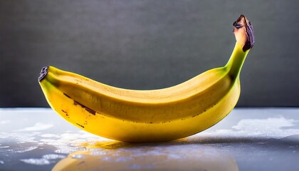 Professional Photography of a Fresh and Ripe Banana on a White Background, Food Presentation, Digital Art.