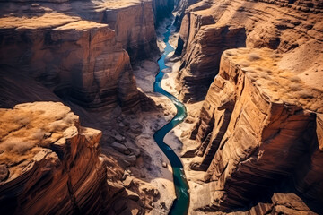 drone-view of a canyons carved by rivers