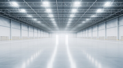 Big empty warehouse interior