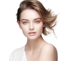 Obraz premium High key shot of a stunning young woman with a clear face, isolated on a transparent background.