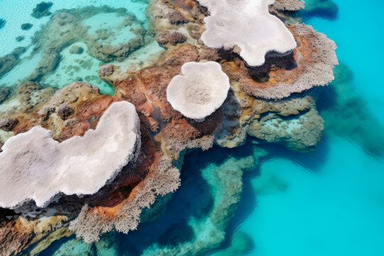 drone-view of a inusual coral formations