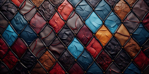 Quilted style patchwork background for use as a banner, header, or social media. - obrazy, fototapety, plakaty