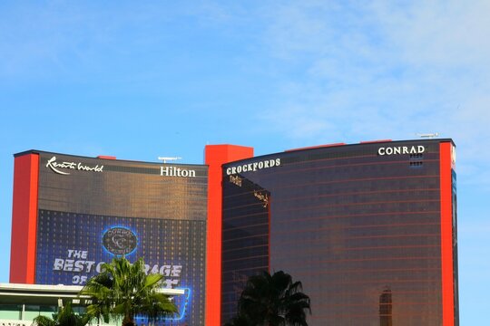 Resorts World resort and casino. Built in 2021, Resorts World is a Asian themed, 5-star luxury hotel in Las Vegas. Las Vegas, Nevada, United States - Dec 8