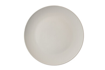 Top view of white kitchen plate isolated on a transparent background