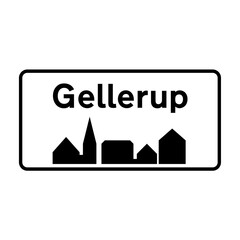 Gellerup area road sign in Denmark