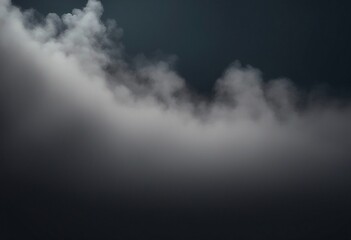 Smoke fog or mist waves isolated on dark background with copy space