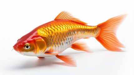 Gold Fish Isolated on White Background. generative ai