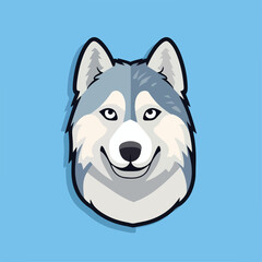 Siberian Husky in cartoon, doodle style. Isolated 2d vector illustration in logo, icon, sketch style, Eps 10. AI Generative