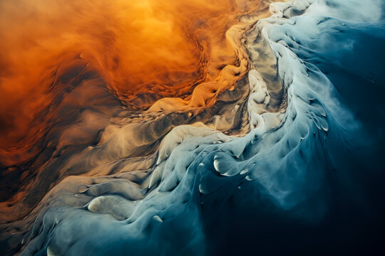 drone-view of a photography of a fluid motion