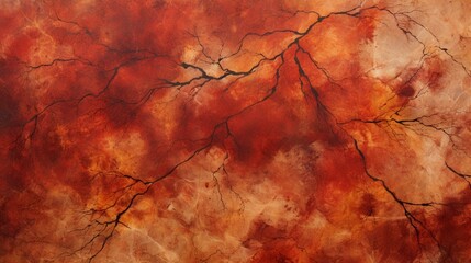 A red marble background that could be a snapshot of a vibrant autumn forest, with veins resembling the changing leaves.
