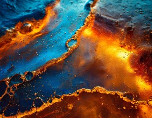 Textura de Magma artística, dinámica con oro líquido, contraste visual para recursos gráficos, banners, wallpapers, fondos de pantalla
