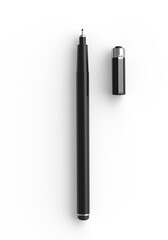 Black technical drawing pencil template on white background