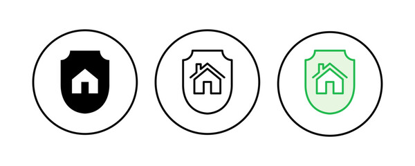 Home insurance icon set. home protection icon