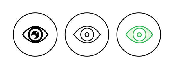 Eye icon set. Eye vector icon. Look and Vision icon.