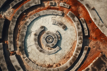 drone-view of a photography of a spirals pattern
