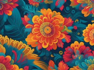 Fototapeta na wymiar seamless floral pattern background