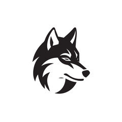 Siberian Husky in cartoon, doodle style. Isolated 2d vector illustration in logo, icon, sketch style, Eps 10, black and white. AI Generative