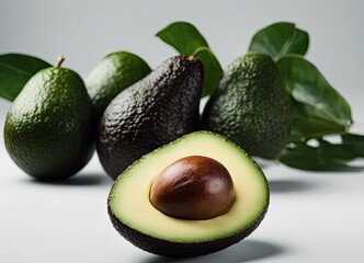 avocado on isolated white background, superfood,