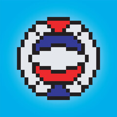 Obraz premium Volleyball with pixel art design