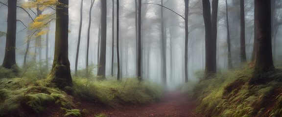 Whispers of Winter: Mysterious Mist Blanketing the Woodland