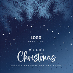 Elegant Merry Christmas, Xmas & Happy New Year festive design with beautiful snowflakes and stars in modern style. Christmas & Xmas vector illustration