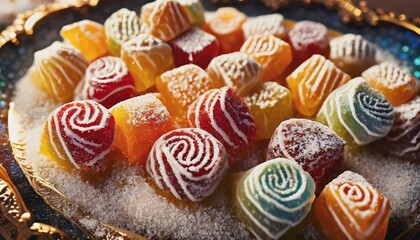 Delight holiday candy close-up. ramadan carrem
