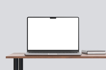Blank laptop mockup on the table