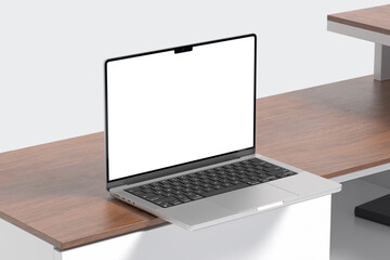 Fototapeta premium Blank laptop mockup on the table