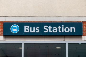 Sign for bus station