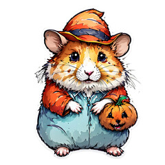 Hamster Halloween Sticker