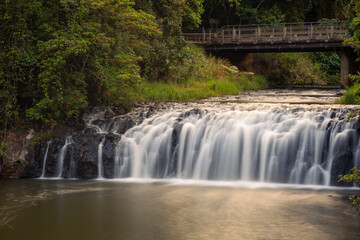 A waterfall called Malanda Falls taken in long exposure at Malanda on the Atherton Tableland in...