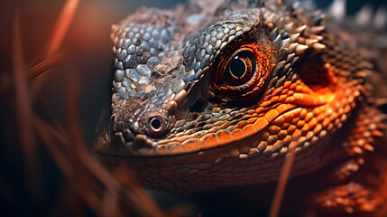 Fototapeta premium close up of iguana