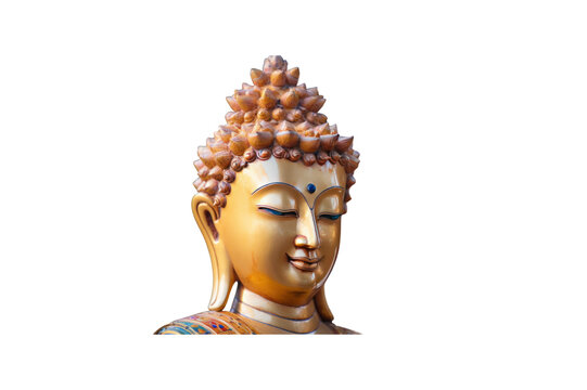 The head of the Buddha is brightly colored