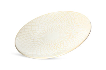 Fototapeta na wymiar Clean empty ceramic plate isolated on white